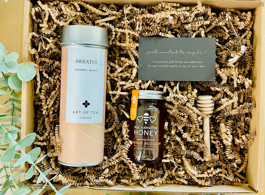 realtor check-in gift, honey gift, calming gift, thank you gift, realtor thank you gift, tea thank you gift, realtor client gift