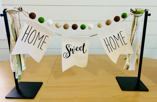 decorative banner for realtor closing gifts. home sweet home. Interchangeable banner