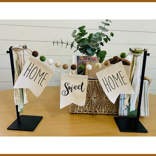 decorative banner for realtor closing gifts.  home sweet home.  Interchangeable banner
