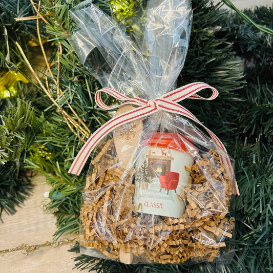 realtor pop-by gift hot cocoa with snowflake spoon