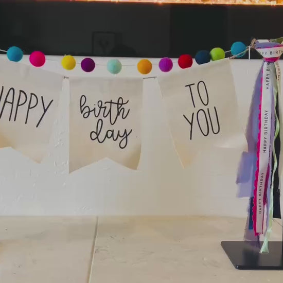 video showing a beautiful, fun birthday banner gift